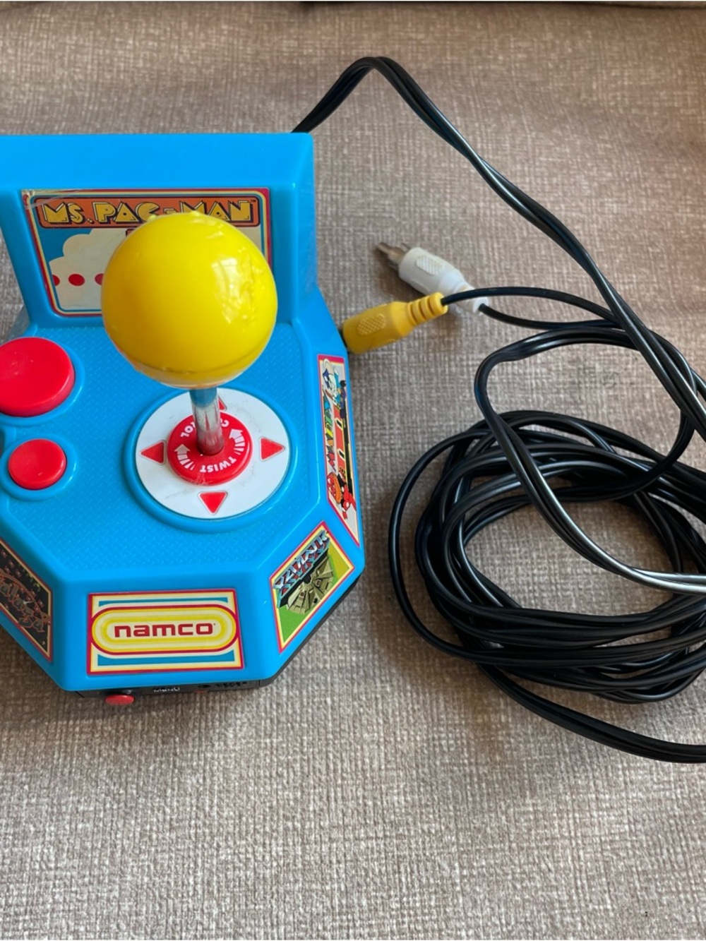 Blue Ms. Pac-Man Retro Arcade Joystick TV Video Game with Yellow Ball Top
